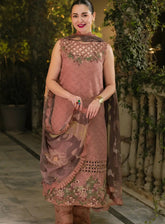 Gulkari By Asifa & Nabeel Embroidered Lawn 3 Piece Unstitched Suit AN25G D-GKL-04 SAFFRON DAY